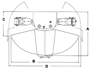 Bild: Skizze mit Greiferabmessungen Bild: Skizze mit Greiferabmessungen